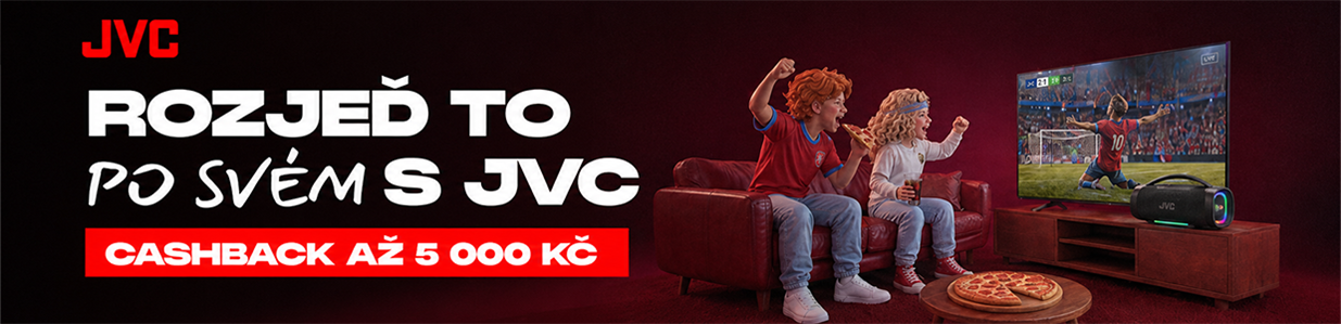 Cashback na produkty JVC - televize, soundbary, reproduktory